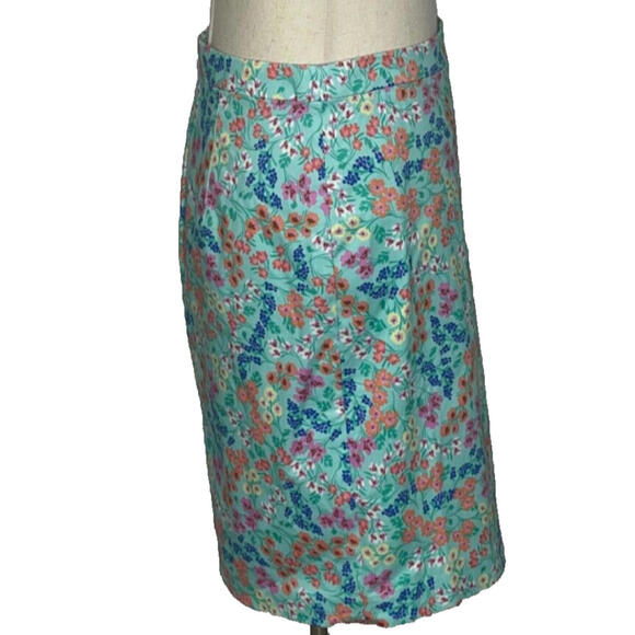 J Crew Floral Sateen Pencil Skirt Size 4 Fresh Spearmint Multicolored NWT $80 - Picture 3 of 9